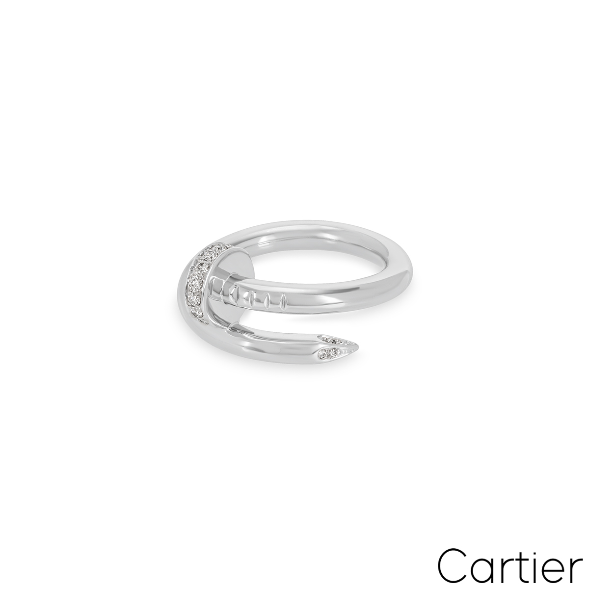 Cartier White Gold Diamond Juste Un Clou Ring Size 49 B4092700